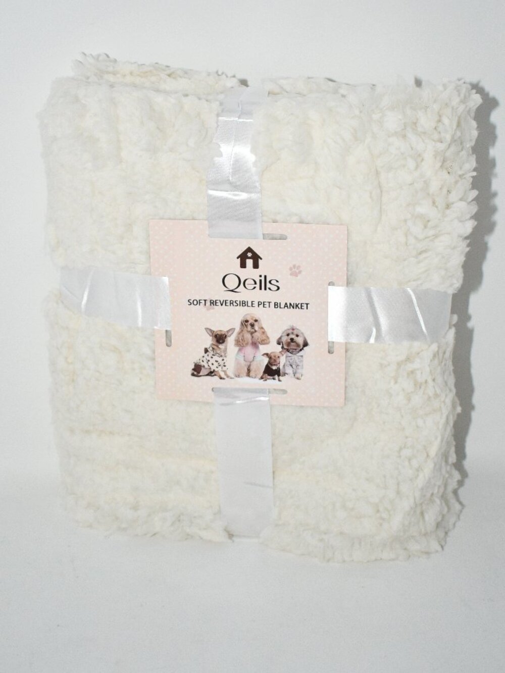 Qeils Dog Blanket for Small Dogs, Waterproof Reversible Sherpa Fleece Puppy Blan
